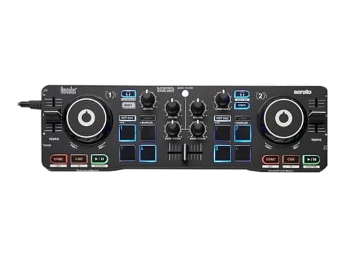 Controladora DJ Hercules Control Starlight com jog wheels e botões iluminados