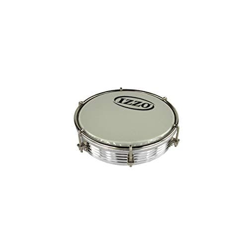 TAMBORIM 06 POL ALUMINIO ANODIZADO PRATA C/PELE LEITOSA IZZO