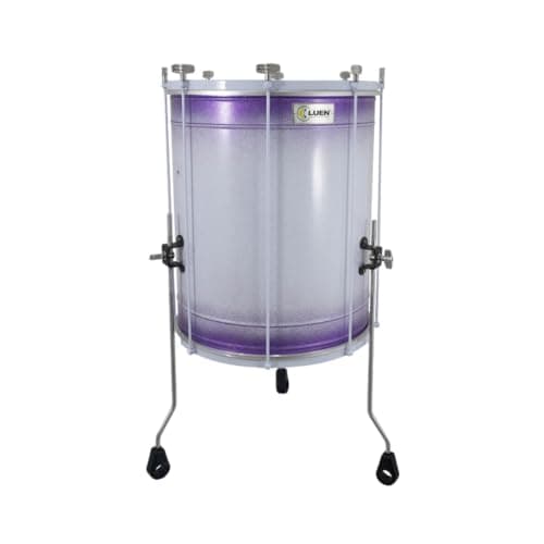 Surdo Alum Branco/Roxo Linha Profissional Mulheres Special 60x18 Aro Bola Branco Pele Animal