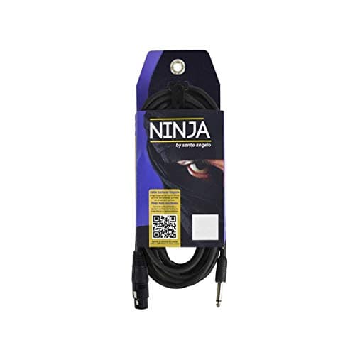Cabo de microfone Ninja HG 0,20 mm com conector P10/XLR fêmea, 10 pés (3,05 metros) de comprimento, preto