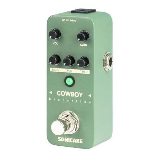 SONICAKE Pedal De Distorção Para Guitarra, Mini Alto Ganho Guitarra Elétrica E Baixo, 2 Modos, Metal Resistente, True Bypass - Cowboy Distortion