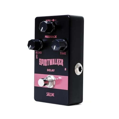 SATONE Pedal de Delay para Guitarra, Pedal de Efeito para Guitarra Elétrica Spiritwalker, Mini Pedal de Delay Analógico Dc 9V True Bypass