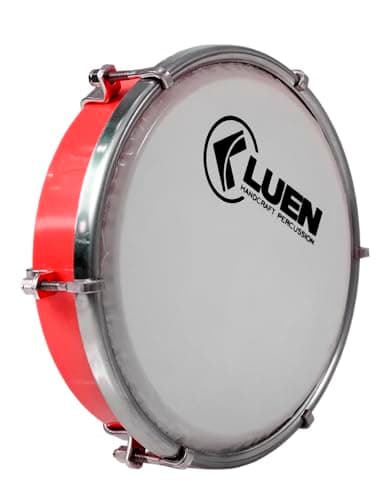 Tamborim - Serie Colorsteel Vermelho 06" 6 Afin Simples Pele Leitosa