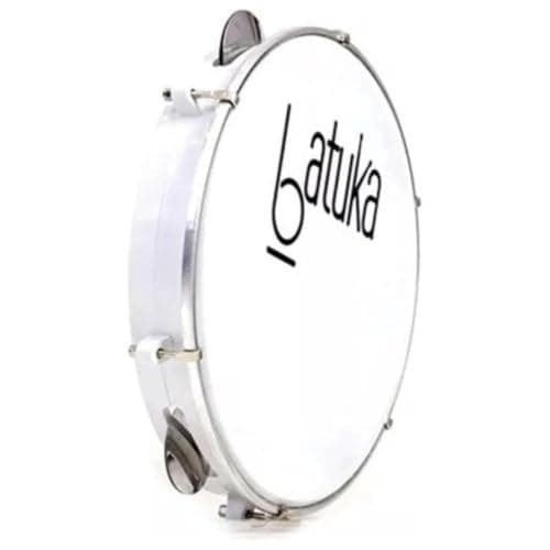 Pandeiro 10" Abs Branco Plat Inox Pele Leitosa Batuka- Luen