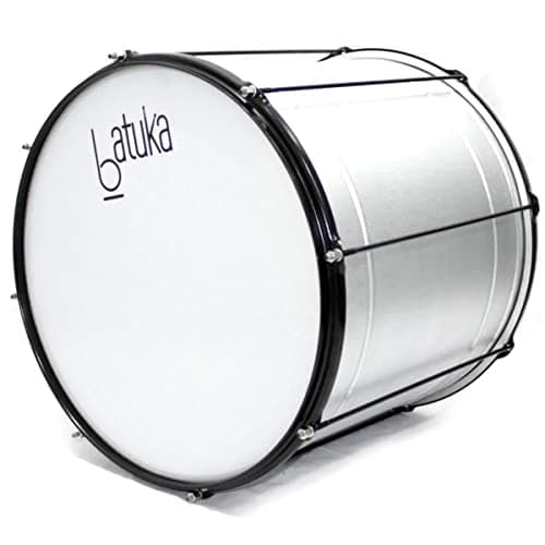 Surdo 45X18" Alumisteel 8 Afin Aro Chapa Preto Pele Leitosa Batuka
