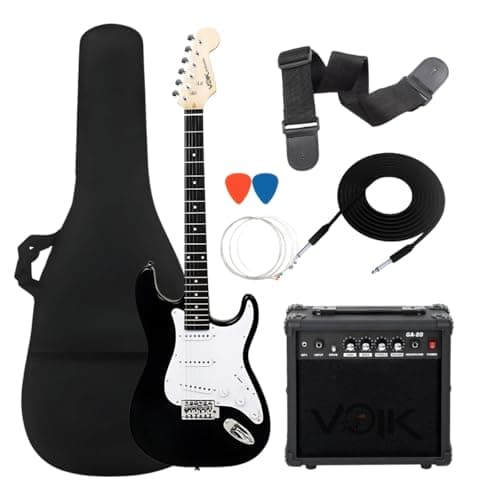 Kit Guitarra Elétrica Completo e Amplificador Voik STK-1BK (STK-1BK 220V)