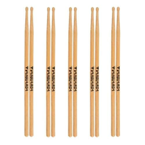 Kit 5 Pares De Baqueta Para Bateria Ponta de Madeira Vanguarda By Spanking