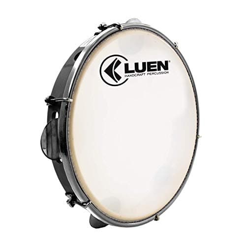 Pandeiro 12" Abs Preto Plat Inx Ferragem Cromada Leitosa