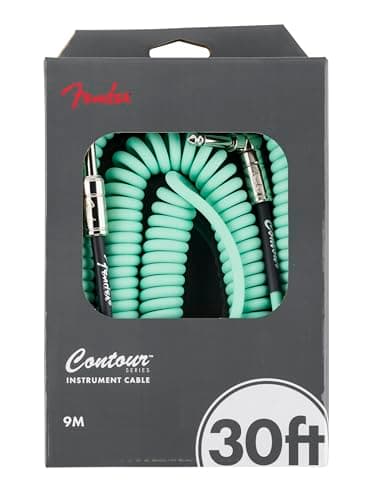 Cabo de instrumento Fender Contour 30 pés verde claro em embalagem cinza