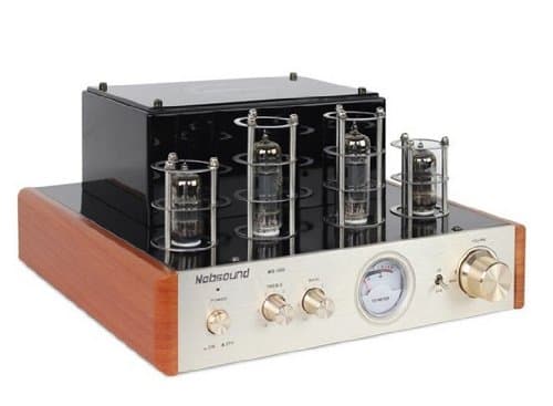 Amplificador de tubo Hifi Gowegroup 25wx2, amplificador de tubo de 50W para guitarra, baixo, teclado, painel fosco champanhe com controle de agudos e graves