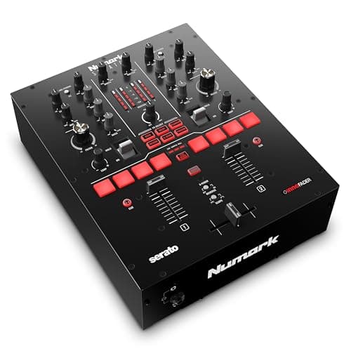 Numark Scratch Mixer DJ, Dois Canais Scratch para Serato DJ Pro, Crossfader Innofader, Licença DVS, 6 Seletores de Efeitos de Acesso Direto, Performance Pads, Qualidade de Som de 24 Bits