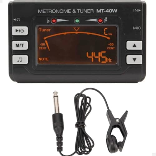 Afinador e Metrônomo 2 em 1 MT-40W com visor digital e clipe para guitarra