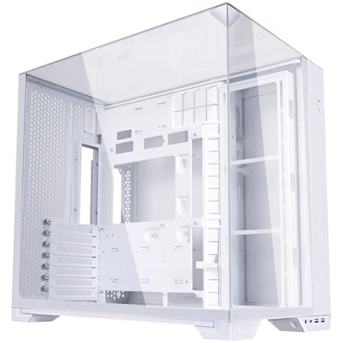 Gabinete Gamer Lian Li O11 Vision Compact Branco ATX Aquário Modular Câmara Dupla Vidro Temperado Triplo Compatível com Placas Mãe com Conectores Traseiros O11VPW-M WHITE