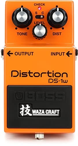 Boss DS-1W Waza Craft, Pedal de Distorção Premium para Guitarra, Laranja, Versão Especial do Clássico DS-1 de 1978