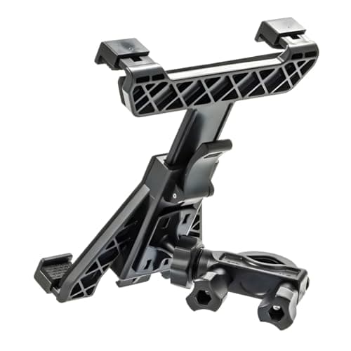 Suporte articulado preto para tablet e iPad com design ajustável