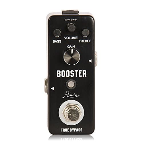 Rowin Pedal Booster com rico som de distorção True Bypass