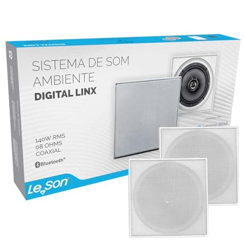 Arandela Caixa Som Ambiente Bluetooth Ativa 140W Quadrada