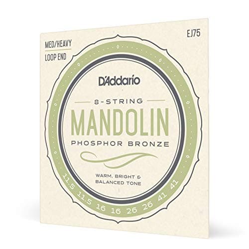 D'Addario EJ75 Cordas de bandolim de bronze fosforoso médio/pesado 11,5-41