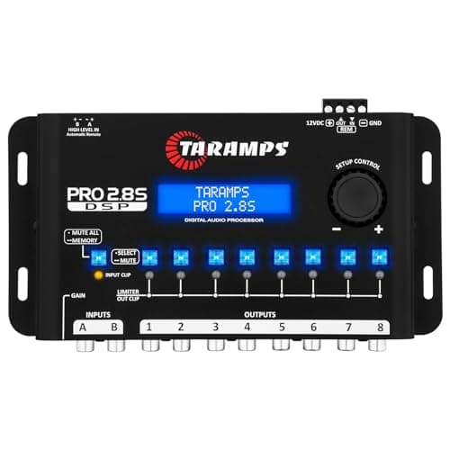 Processador de Áudio Taramps Pro 2.8S Preto com Display Digital e Botões de Controle