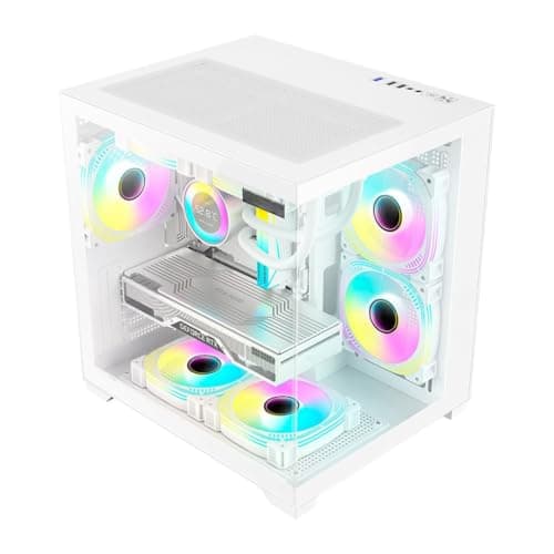 Gabinete Gamer Aquário Lateral Vidro Espaçoso Grande Branco