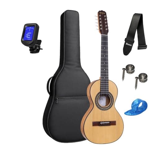 Viola Rozini Ponteio Caipira Rv151 Fosca Com Capa, Afinador, corpo marrom, braço preto, fundo branco