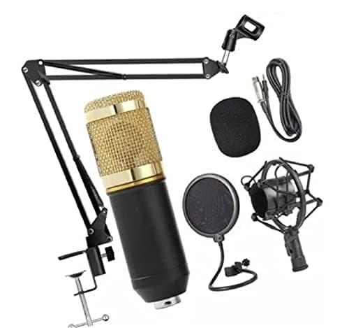Imports Microfone Condensador Bm800 + Pop Filter + Aranha + Braço Articulado 4051
