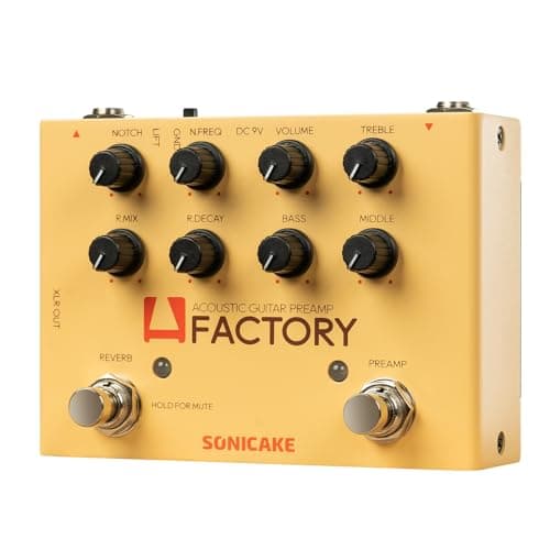 Pedal de efeitos para violão com pré-amplificador analógico e reverb digital da Factory