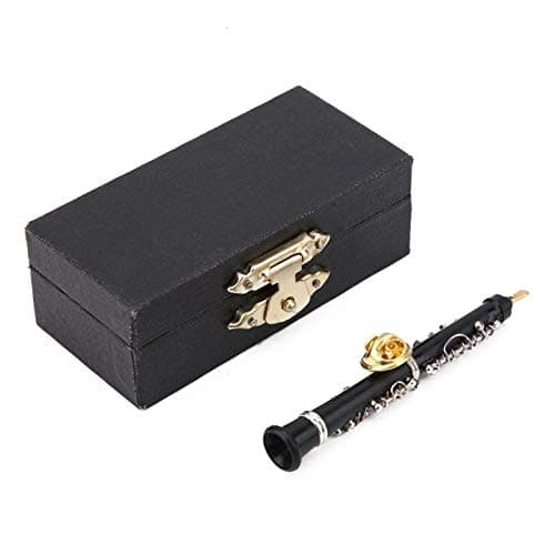 Joyzan Broche Oboé, broche vintage em formato de Oboé com minicirinstrumento musical artesanato roupas decoração lapela moderna com caixa de armazenamento para presente de aniversário