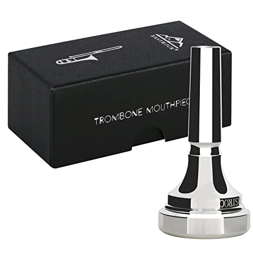 EASTROCK Bocal de trombone, bocal de trombone banhado a prata, haste pequena 9BS, acessórios para instrumentos de trombone embalados a vácuo