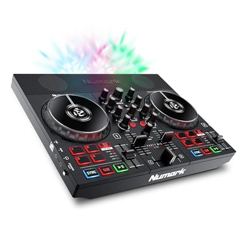 Controlador de DJ Numark Party Mix Live com luzes de festa, preto