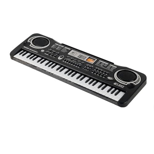 Órgão Eletrônico de 61 Teclas Teclado Digital Piano USB Instrumento Musical com Microfone para