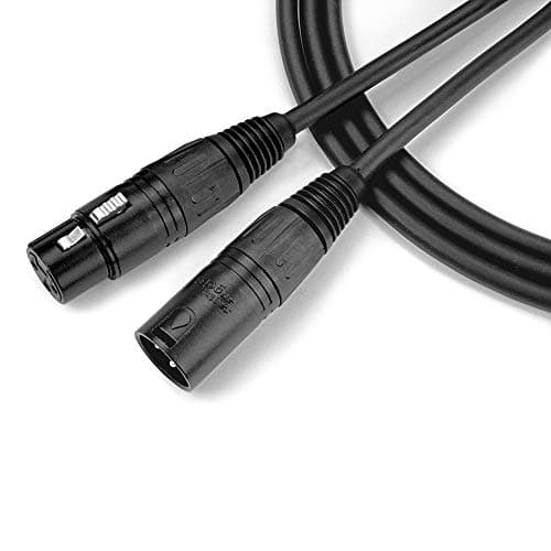 Cabo de microfone preto XLR macho para XLR fêmea, 20 pés, 6,10 metros, Santo Angelo