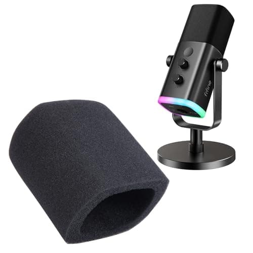 Microfone Fifine AM8 com filtro pop preto em fundo branco