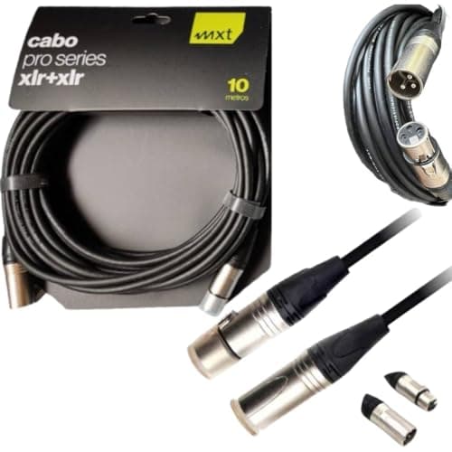 Cabo XLR Macho para XLR Fêmea Balanceado Pro Series 10 Metros Cabo Pro Series