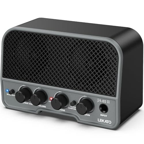 LEKATO Mini Amplificador de Guitarra Recarregável para Guitarra Elétrica 5W, Canais Limpo/Overdrive, Amplificador Portátil Pequeno para Prática de Guitarra, Preto