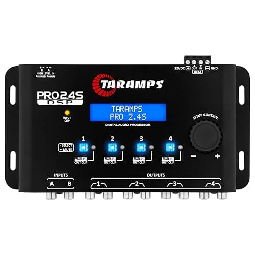 Processador de Áudio Taramps Pro 2.4S Digital 4 Vias com Saídas RCA e Display Digital