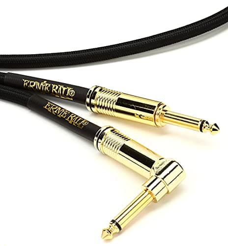 Cabo de instrumento Ernie Ball dourado com conectores retos, 5,5 m