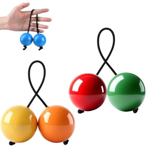 Zaidan's Assalato Instrumento de Percussão – Par Com Corda Ajustável, Esferas 5 cm – Plástico Resistente – Treino de Ritmo e Coordenação – Comprimento Total 22 cm Ajustável