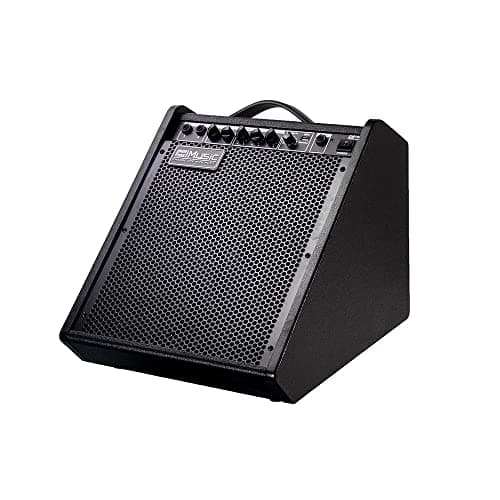 Coolmusic Amplificador de bateria eletrônica DM100 watts com teclado DM100 com conexão de áudio sem fio, com EQ de 3 bandas e saída DI