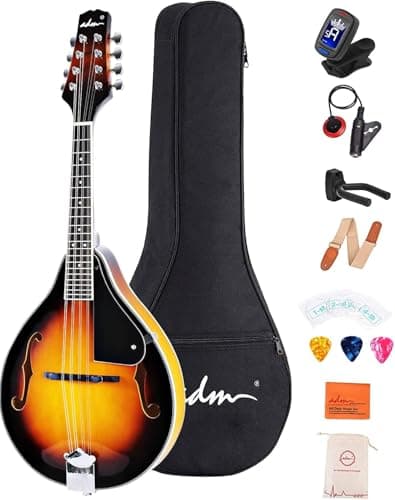 ADM Music A Style instrumento de bandolim acústico com capa bandolins de madeira kit iniciante para crianças adultos, sol