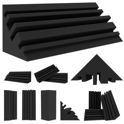 TroyStudio Armadilhas para graves - 12 peças 10 x 10 x 30 cm denso, canto de espuma de baixo para estúdio, painel de tratamento acústico que absorve eco reverb, absorvente de som de baixa frequência