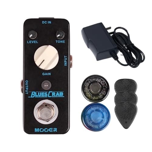 MOOER Pedal de Efeitos para Guitarra Blues Crab Driver com Som Clássico de Overdrive para Blues e Acessórios para Pedalboard.