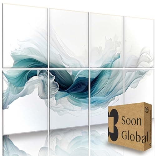 Soon Global Pacote com 8 painéis de parede acústicos, painéis de absorção de som de 121 x 81 cm, painéis de parede acústicos decorativos, tratamento acústico para estúdio de gravação, iluminação