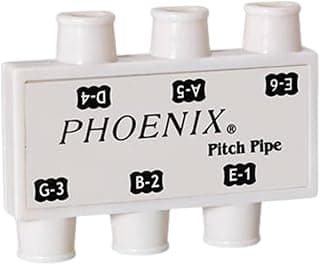 Afinador Phoenix Pitch Pipe, 6 notas, branco, para instrumentos de sopro e violão