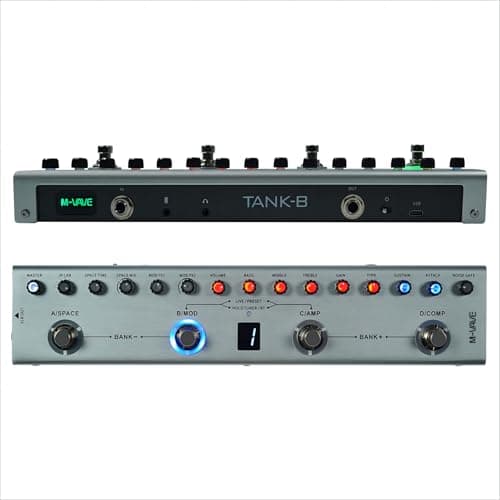 Efetor de baixo/bass M-VAVE Tank-B recarregável, múltiplos botões e controles, fundo branco