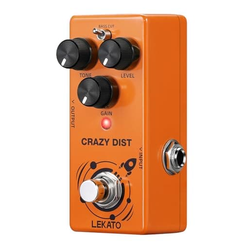 LEKATO Pedal de Distorção, Mini Pedal de Efeito de Distorção para Guitarra Elétrica com Dois Modos, Pedal de Distorção Analógico para Guitarra, True Bypass, Dc 9V