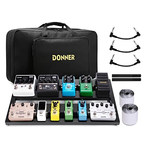 Donner Caixa de placa de pedal de guitarra DB-3 alumínio pedalboard 50 cm x 29 cm x 10 cm com bolsa