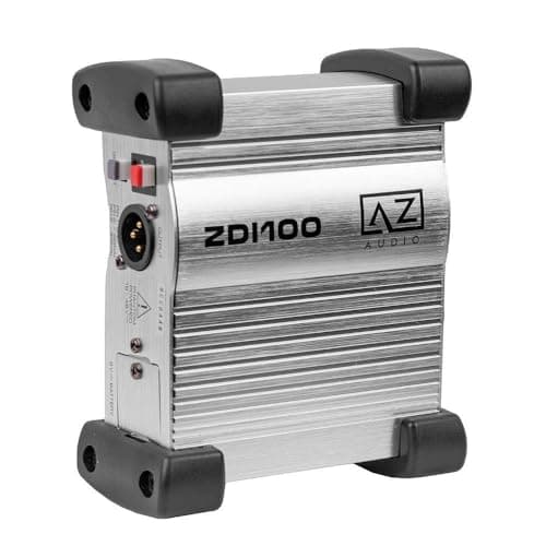 Direct Box Ativo Profissional Az Áudio Di100 com entrada XLR e botão de liga/desliga