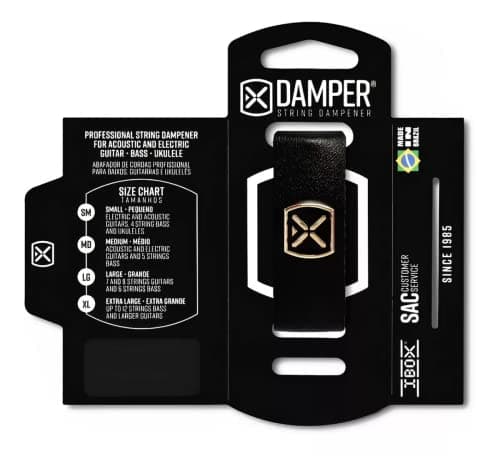 Abafador De Cordas P/Guitarra/Baixo/violão - Damper MD (Preto Couro)