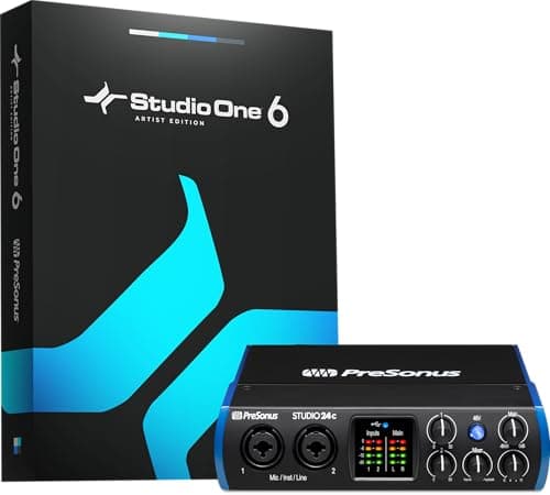 PreSonus Studio 24c 2x2, 192 kHz, interface de áudio USB com software de gravação Studio One DAW